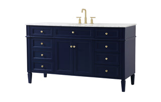 60 inch Single bathroom vanity in blue