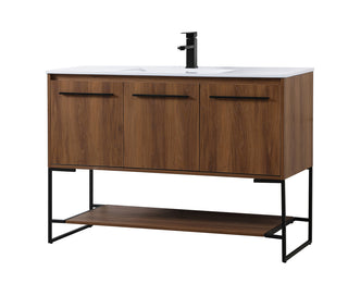 48 inch  Single Bathroom Vanity in Walnut Brown