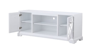 60 in. mirrored TV stand in white