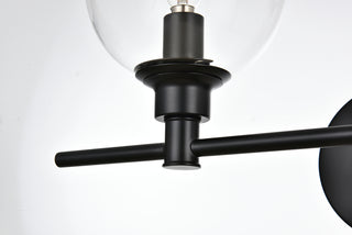 Jaelynn 2 light Black and Clear Bath Sconce