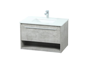 30 inch Single bathroom vanity in concrete grey