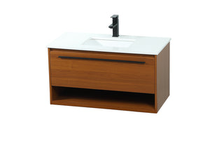 36 inch Single bathroom vanity in teak