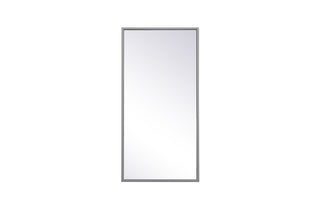 Metal frame rectangle mirror 14x28 inch in grey