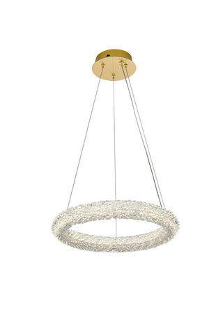 Bowen 18 inch Adjustable LED Chandelier in Satin Gold