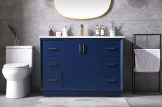 48 Inch SIngle Bathroom Vanity In Blue