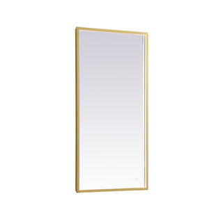 Pier 20x40 inch LED mirror with adjustable color temperature 3000K/4200K/6400K in brass