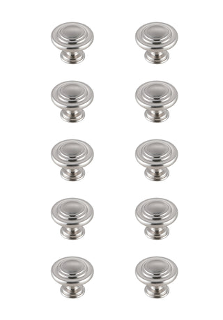 Minu 1.3" Diameter Brushed Nickel Mushroom Knob Multipack (Set of 10)
