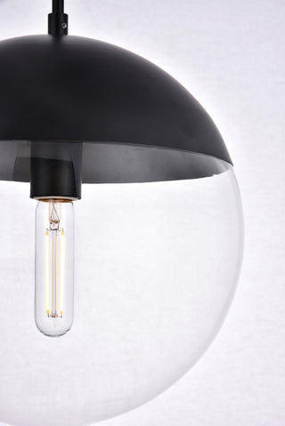 Eclipse 1 Light Black Pendant With Clear Glass