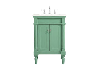 24 inch Single bathroom vanity in vintage mint