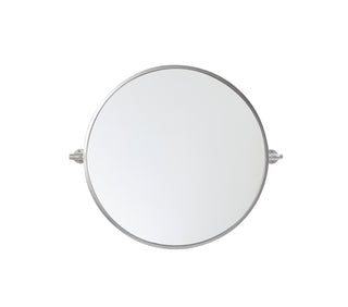 Round pivot mirror 24 inch in silver