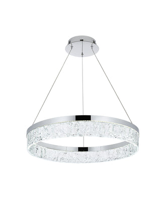 Linden 22 inch Adjustable LED chandelier in Chrome