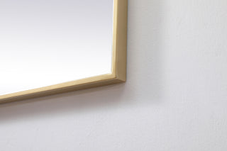 Metal Frame Square Mirror 48 inch in Brass