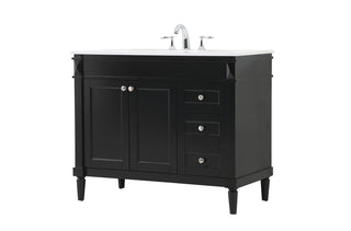 42 inch Single bathroom vanity in black