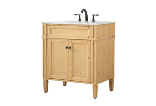 30 inch Single bathroom vanity in natural wood