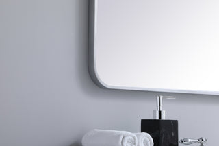 Soft corner metal rectangular mirror 36x36 inch in Silver