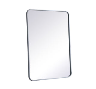 Soft corner metal rectangular mirror 27x36 inch in Silver