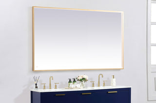 Pier 36x60 inch LED mirror with adjustable color temperature 3000K/4200K/6400K in brass