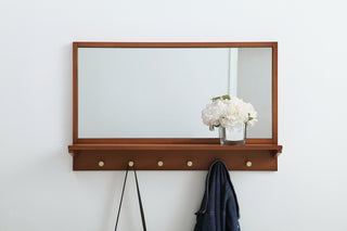 Entryway mirror with shelf  34 inch x 21 inch in pecan