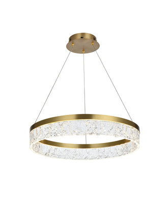 Linden 22 inch Adjustable LED chandelier in Satin Gold