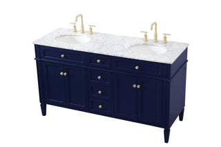 60 inch double bathroom vanity in blue