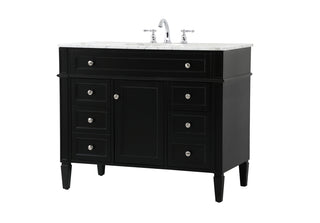 42 inch Single bathroom vanity in black