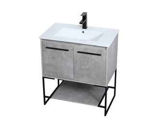 30 inch  Single Bathroom Vanity in Concrete Grey