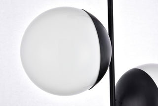 Eclipse 2 Lights Black Pendant With Frosted White Glass