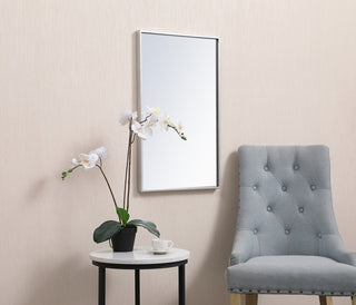 Metal frame rectangle mirror 18x28 inch in silver