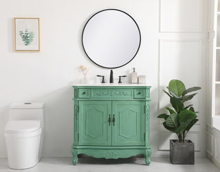 36 inch Single bathroom vanity in vintage mint