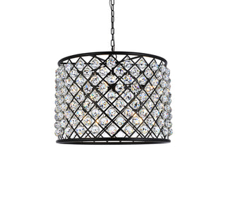 Madison 8 light Matte Black Chandelier Clear Royal Cut Crystal