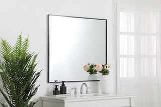 Metal frame rectangle mirror 36 inch in Black