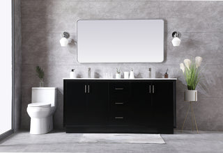 72 Inch Double Bathroom Vanity In Black