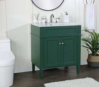 30 inch Single bathroom vanity in green