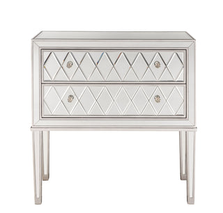 Nightstand 2 drawers 34in. W x 16in. D x 34in. H in antique silver paint 
