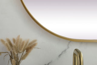 Metal Frame Oval Mirror 24x60 Inch in Brass