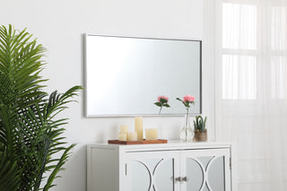 Metal frame rectangle mirror 20 inch in silver