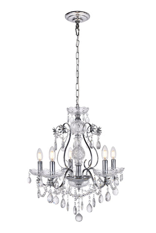 Voltaire Collection Chandelier D22 H22 Lt:5 Chrome Finish