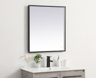 Pier 27x30 inch LED mirror with adjustable color temperature 3000K/4200K/6400K in black