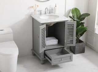 24 inch Single bathroom vanity in grey