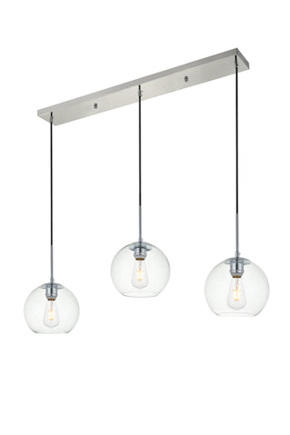 Baxter 3 Lights Chrome Pendant With Clear Glass