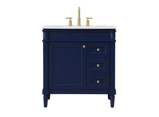 32 inch Single bathroom vanity in blue