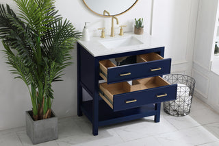 30 inch Single Bathroom Vanity in Blue