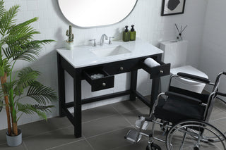 42 Inch ADA Compliant Bathroom Vanity In Black