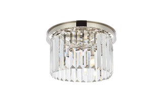 Sydney 3 light polished nickel Flush Mount Clear Royal Cut Crystal