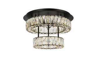 Monroe 18 inch LED double flush mount in black