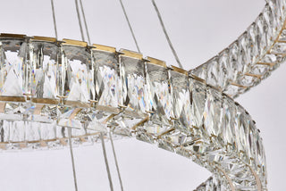 Monroe 41 inch LED triple ring chandelier in gold