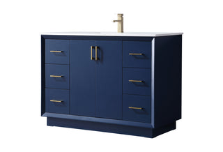 48 Inch SIngle Bathroom Vanity In Blue