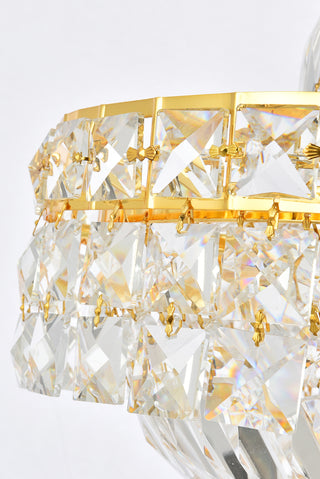 Tranquil 6 light Gold Pendant Clear Royal Cut Crystal