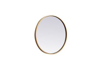 Metal frame round mirror 21 inch in Brass