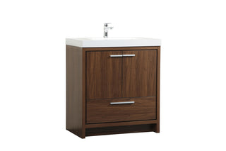 30 inch Single bathroom vanity in Walnut